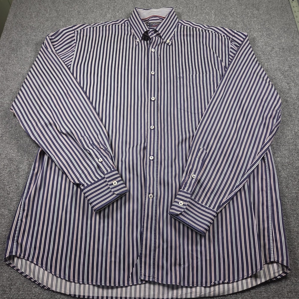 Paul & Shark Yachting Blue Striped Long Sleeve Button Down Shirt Size 45